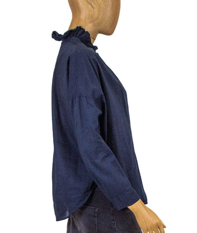 A Shirt Thing Clothing XS 3/4 Sleeve Navy Blue Blouse