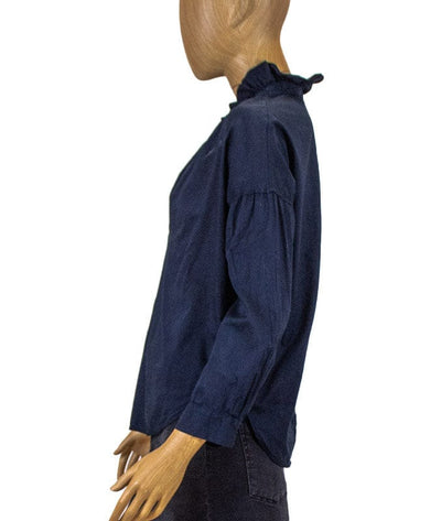 A Shirt Thing Clothing XS 3/4 Sleeve Navy Blue Blouse