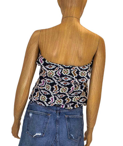 Aaron Ashe Clothing XS Navy Blue Patterned Tube Top