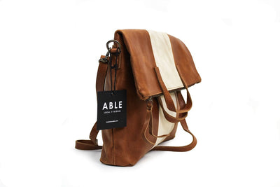 ABLE Bags One Size Large "Emnet Foldover" Bag with Crossbody Strap