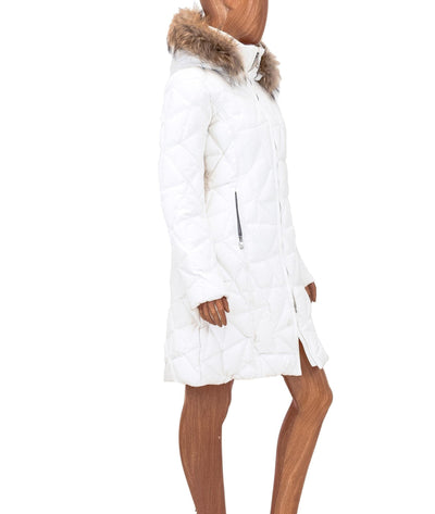 adiamondinthesnow Clothing Medium | US 6 White Down Parka with Fur Trim Hood