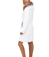 adiamondinthesnow Clothing Medium | US 6 White Down Parka with Fur Trim Hood