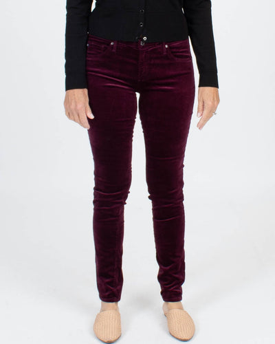 Adriano Goldschmied Clothing Large | US 30 "The Legging Super Skinny" Velvet Pant