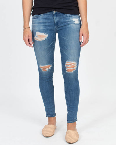 Adriano Goldschmied Clothing Small | US 26 "The Legging Ankle" Distressed Jeans
