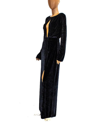 AGAIN Clothing Small Long Sleeve Velvet Gown