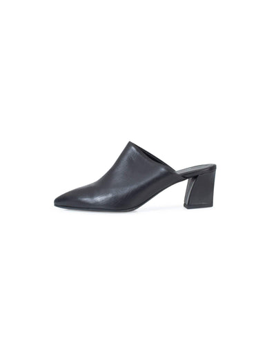 Black Pointed Toe Mules - The Revury