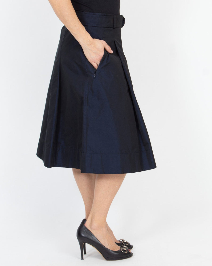 Akris Punto Clothing Medium | 8 Navy Belted Skirt