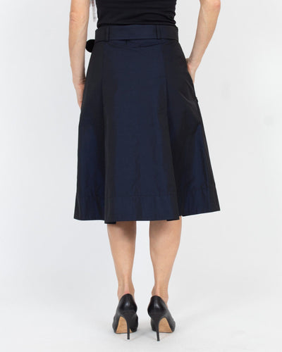 Akris Punto Clothing Medium | 8 Navy Belted Skirt