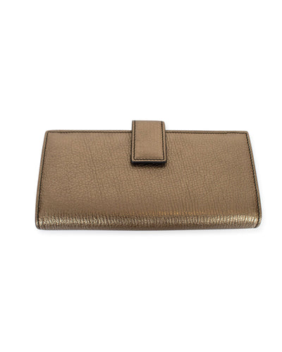 Alexander McQueen Accessories One Size Skull Crystal "Metallic Gold Grain Continental Wallet"