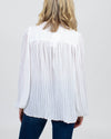 ALEXIS Clothing Small White Pleated Crepe Blouse