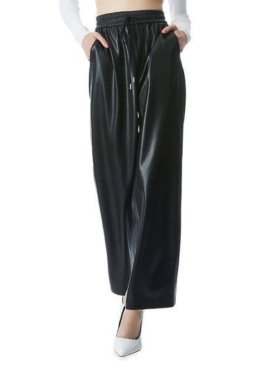 Alice + Olivia Clothing Small Benny Baggy Faux Leather Pants