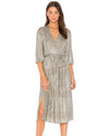 Alice + Olivia Clothing XS | US 2 "Katina" Metallic Wrap Dress