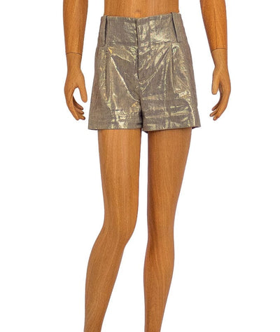 Alice + Olivia Clothing XS | US 2 Metallic Gold Toned Shorts