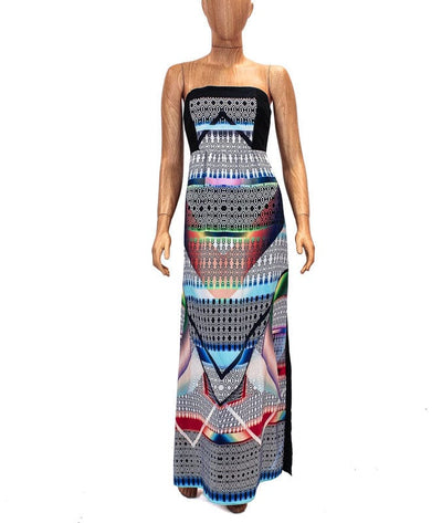 Alice Trixie Clothing Medium Silk Strapless Maxi Dress