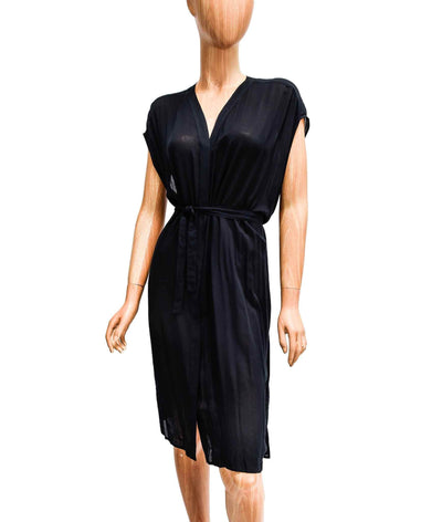 All Saints Clothing Small Sheer Button Down Dress with Waist Tie