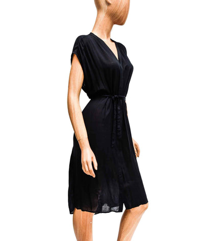 All Saints Clothing Small Sheer Button Down Dress with Waist Tie