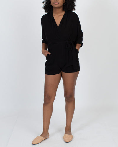 ALLSAINTS Clothing Large Short Sleeve Wrap Romper