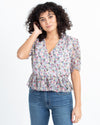 ALLSAINTS Clothing Medium | US 8 V-neck Printed Blouse