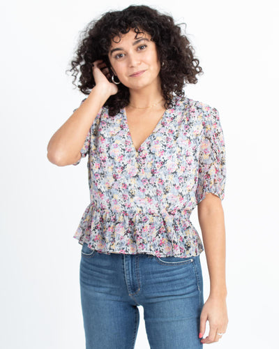 ALLSAINTS Clothing Medium | US 8 V-neck Printed Blouse