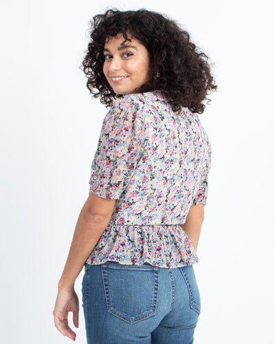 ALLSAINTS Clothing Medium | US 8 V-neck Printed Blouse