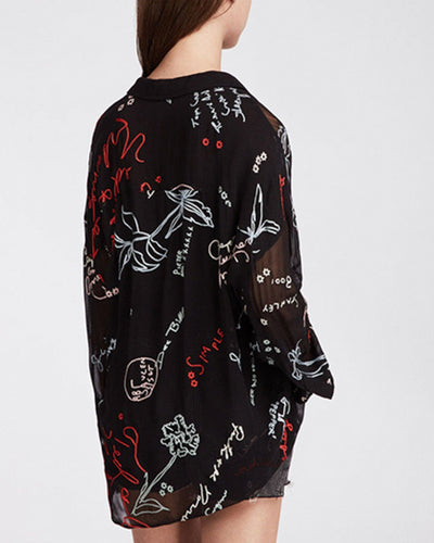 ALLSAINTS Clothing Small "Kyra Graff" Embroidered Top