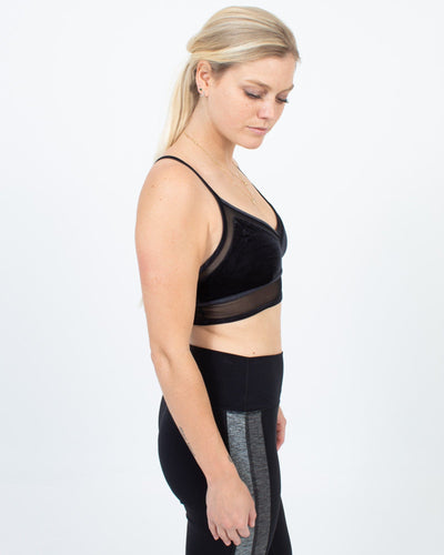 ALO Yoga Clothing Small Black Velvet Sports Bra