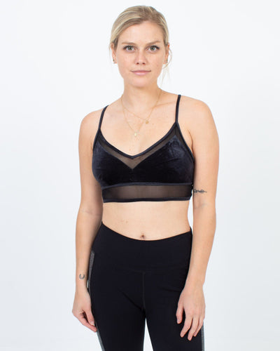 ALO Yoga Clothing Small Black Velvet Sports Bra