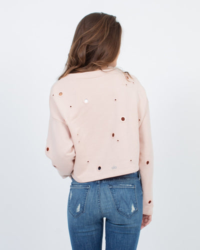 ALO Yoga Clothing Small Pink Pullover Sweatshirt