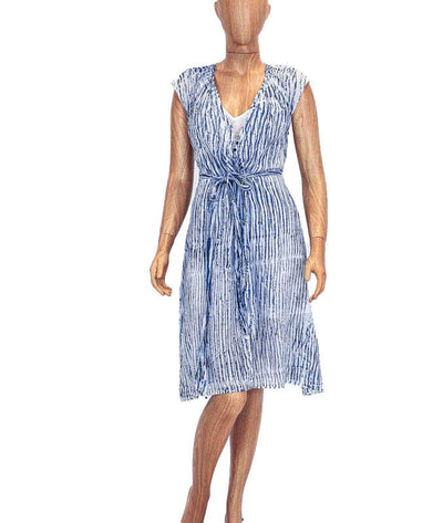 Amanda Bond Clothing Small Silk Midi Dress with Waist Tie