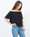 Amanda Uprichard Clothing Small Black Ruffled Blouse