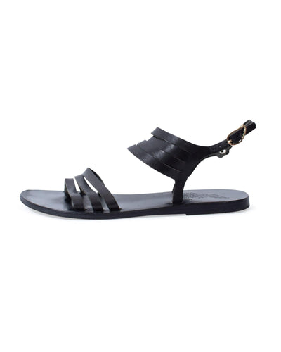 Ancient Greek Sandals Shoes Large | US 9 I IT 39 Black Flat Sandals