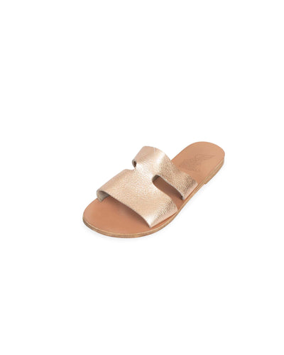 Ancient Greek Sandals Shoes Large | US 9 Metallic Strap Sandals