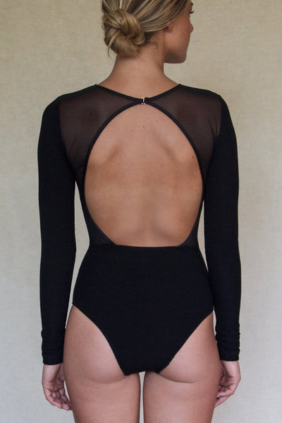 Angie Bauer Clothing Medium Mulberry Bodysuit in Black
