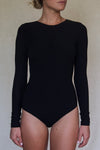 Angie Bauer Clothing Medium Mulberry Bodysuit in Black