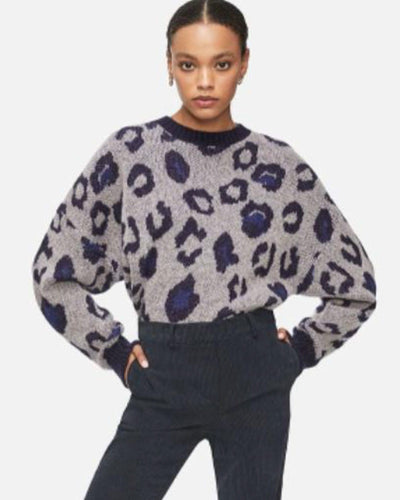 Anine Bing Clothing Medium "Raigh" Leopard Sweater