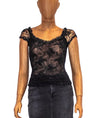 Ann Ferriday Clothing One Size Black Cap Sleeve Blouse