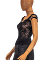 Ann Ferriday Clothing One Size Black Cap Sleeve Blouse