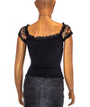 Ann Ferriday Clothing One Size Black Cap Sleeve Blouse