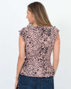 AQUA Clothing Small Animal Print Peplum Blouse