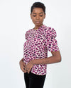 AQUA Clothing XS Animal Print Blouse