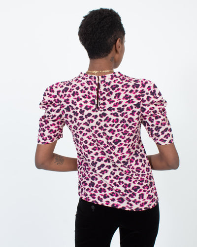 AQUA Clothing XS Animal Print Blouse