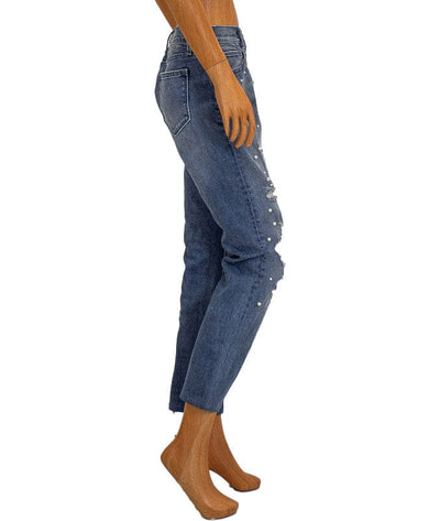 AQUA Clothing XS | US 25 Pearl Studded Straight Leg Jeans