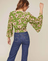ASTR the Label Clothing Small Pleated Sleeve Floral Wrap Blouse