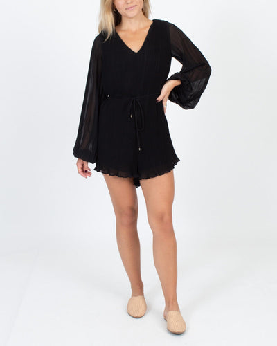 ASTR the Label Clothing XS Black Pleated Romper