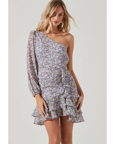 ASTR the Label Clothing XS Cara Floral One Sleeve Mini Dress
