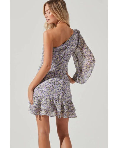 ASTR the Label Clothing XS Cara Floral One Sleeve Mini Dress