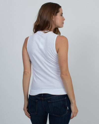 Athleta Clothing XS White High Neck Crew Tank