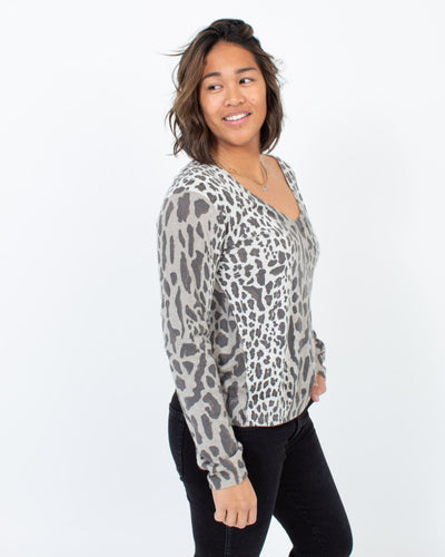 ATM Clothing Large Animal Print Cashmere Sweater
