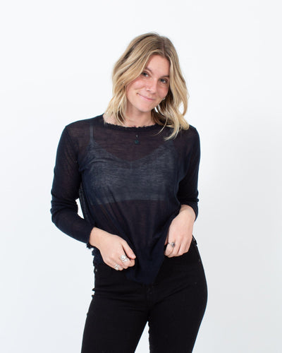 Autumn Cashmere Clothing Small Sheer Pullover Sweater