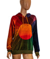 Aviator Nation Clothing Medium "Galaxy Rainbow Sunburst Velvet Pullover Hoodie" Sweatshirt